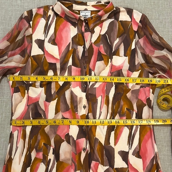 DESOTO PIA BLOUSE, w/ Sheet Long Sleeve, Cotton/chiffon, size 42 - Picture 13 of 15